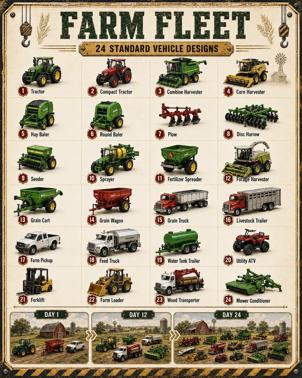 🚜Build the Fleet Collection 24-Day Vehicle Advent Calendar Series | ✨A New Adventure Every Morning