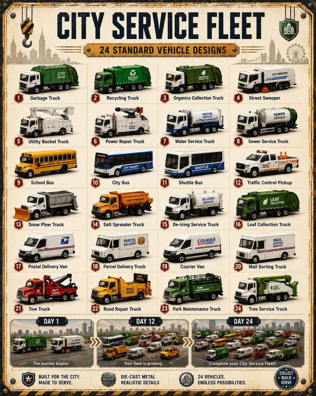 🚜Build the Fleet Collection 24-Day Vehicle Advent Calendar Series | ✨A New Adventure Every Morning